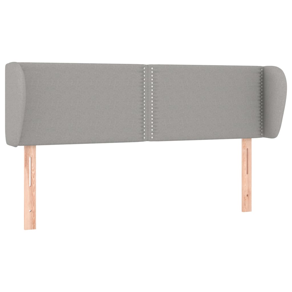sengegavl med kanter 147x23x78/88cm stof lysegrå
