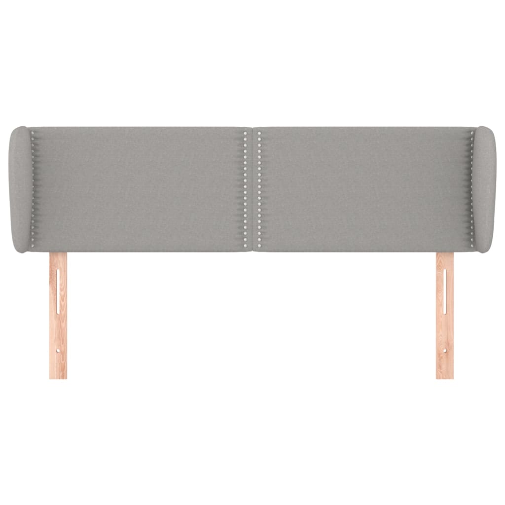 sengegavl med kanter 147x23x78/88cm stof lysegrå