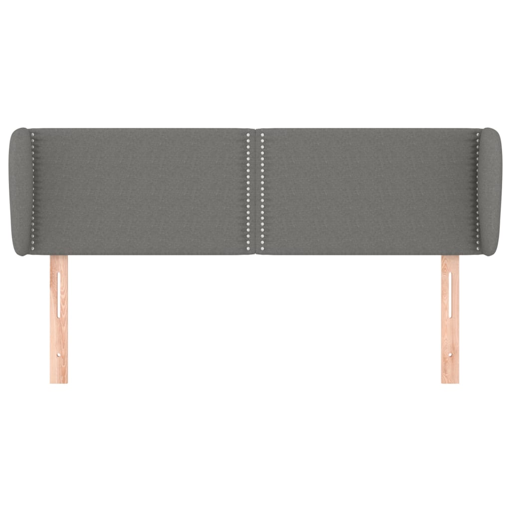 sengegavl med kanter 147x23x78/88 cm stof mørkegrå