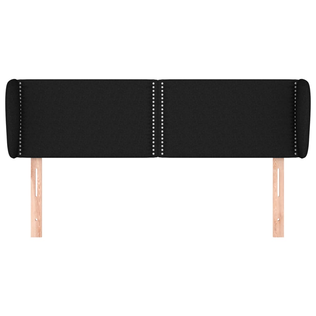 sengegavl med kanter 147x23x78/88 cm stof sort