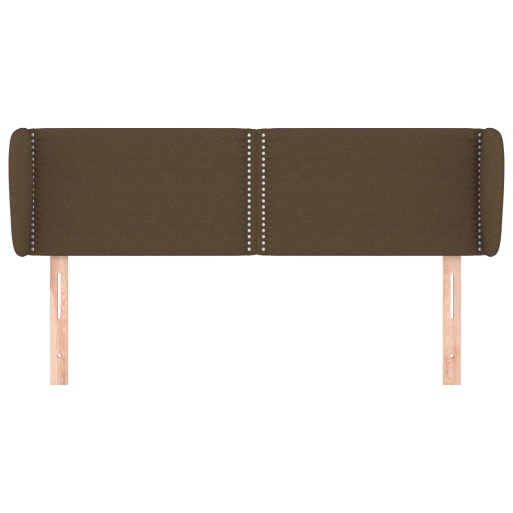 sengegavl med kanter 147x23x78/88 cm stof mørkebrun