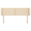 sengegavl med kanter 147x23x78/88 cm stof cremefarvet
