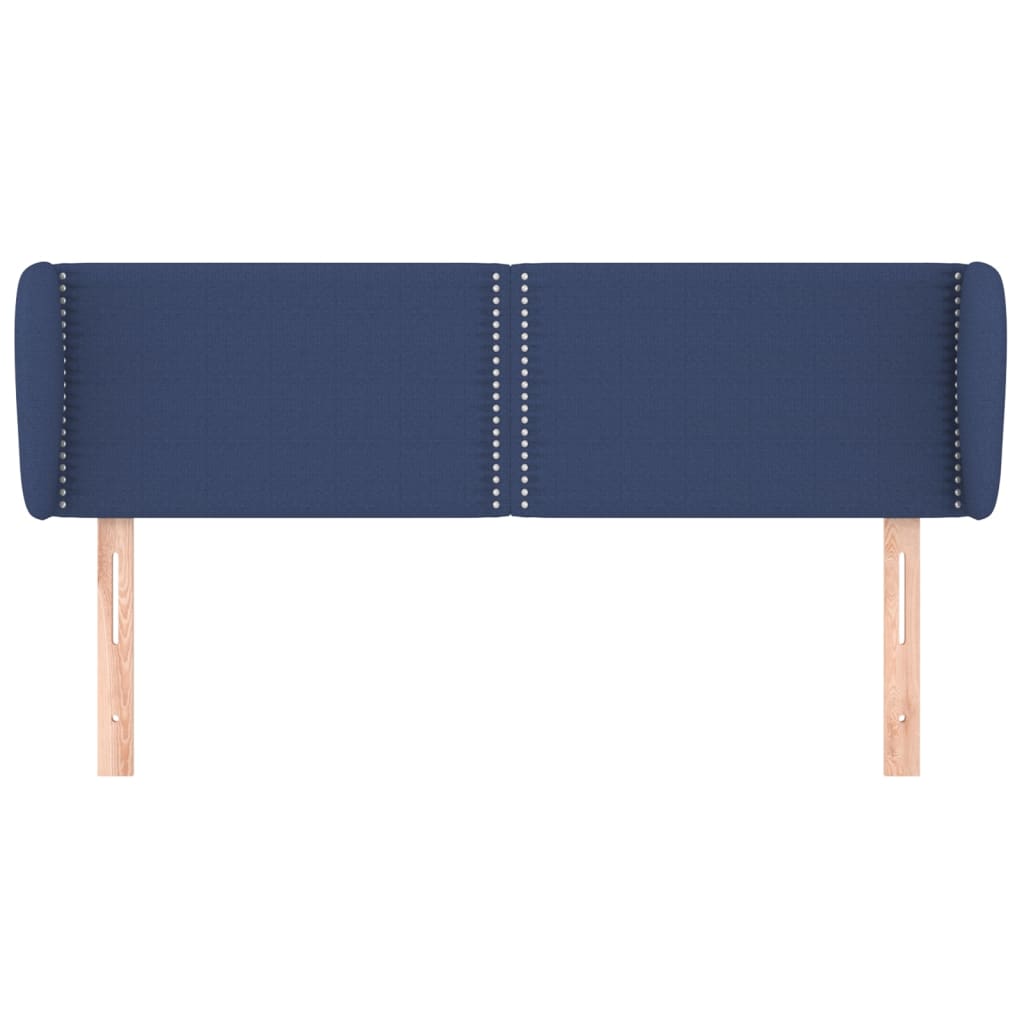 sengegavl med kanter 147x23x78/88 cm stof blå