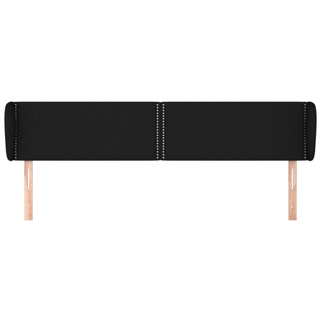 sengegavl med kanter 163x23x78/88 cm stof sort