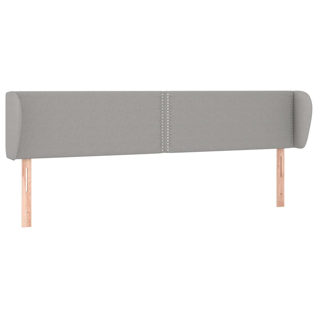 sengegavl med kanter 183x23x78/88cm stof lysegrå