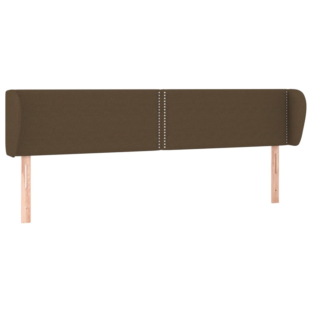 sengegavl med kanter 183x23x78/88 cm stof mørkebrun