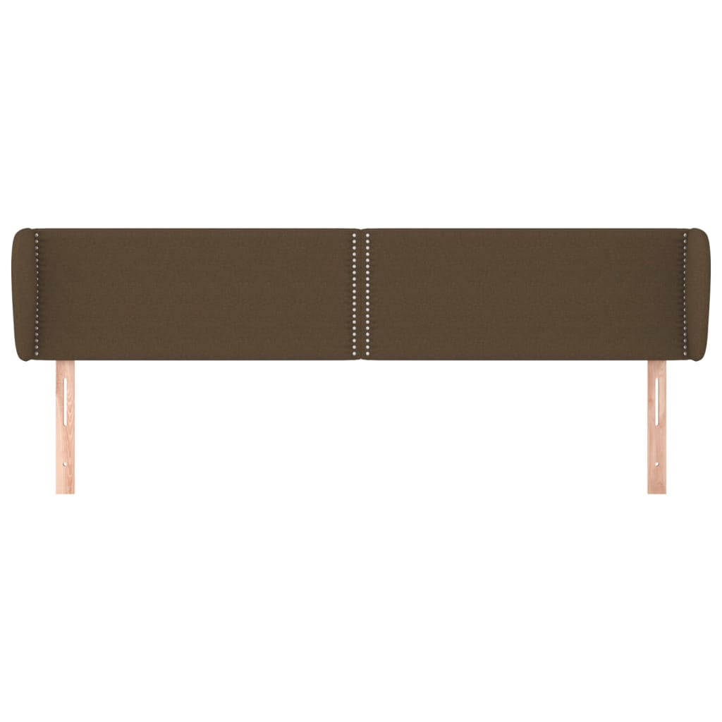 sengegavl med kanter 183x23x78/88 cm stof mørkebrun