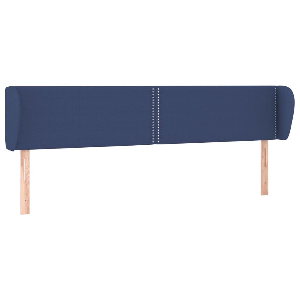 sengegavl med kanter 183x23x78/88 cm stof blå