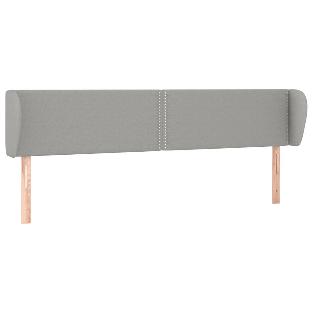 sengegavl med kanter 203x23x78/88cm stof lysegrå