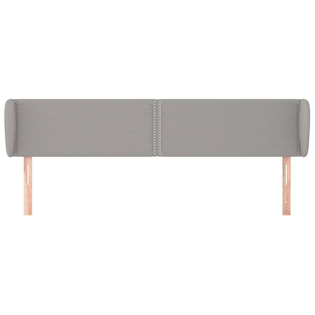 sengegavl med kanter 203x23x78/88cm stof lysegrå