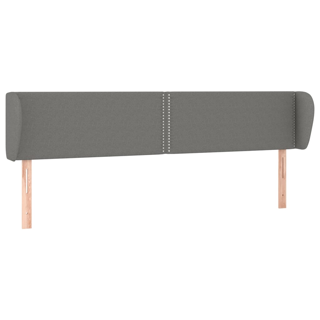 sengegavl med kanter 203x23x78/88 cm stof mørkegrå