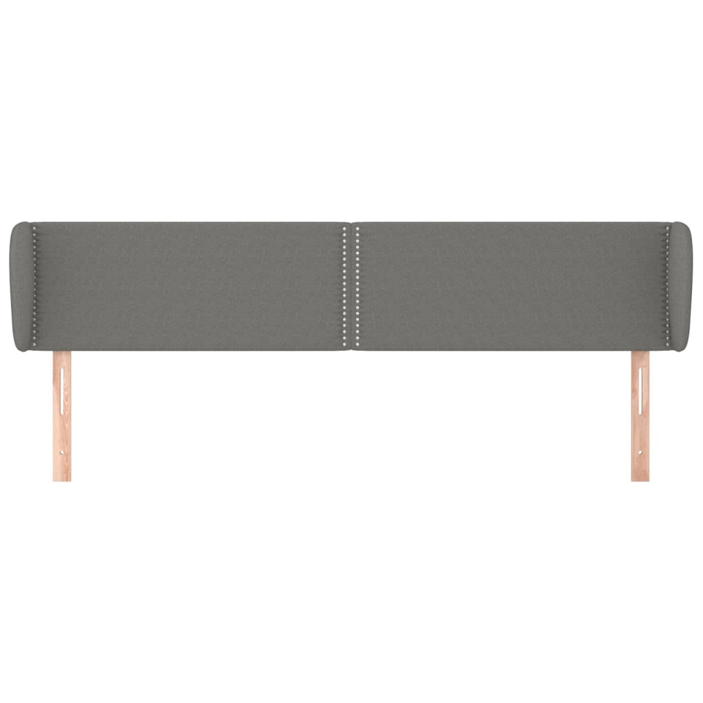 sengegavl med kanter 203x23x78/88 cm stof mørkegrå