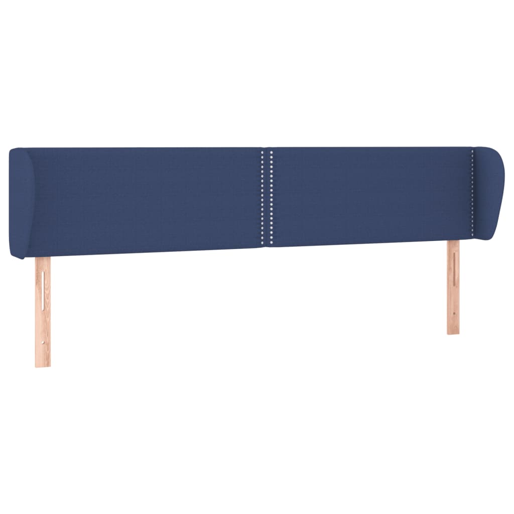 sengegavl med kanter 203x23x78/88 cm stof blå