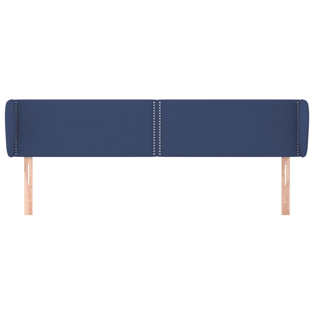 sengegavl med kanter 203x23x78/88 cm stof blå