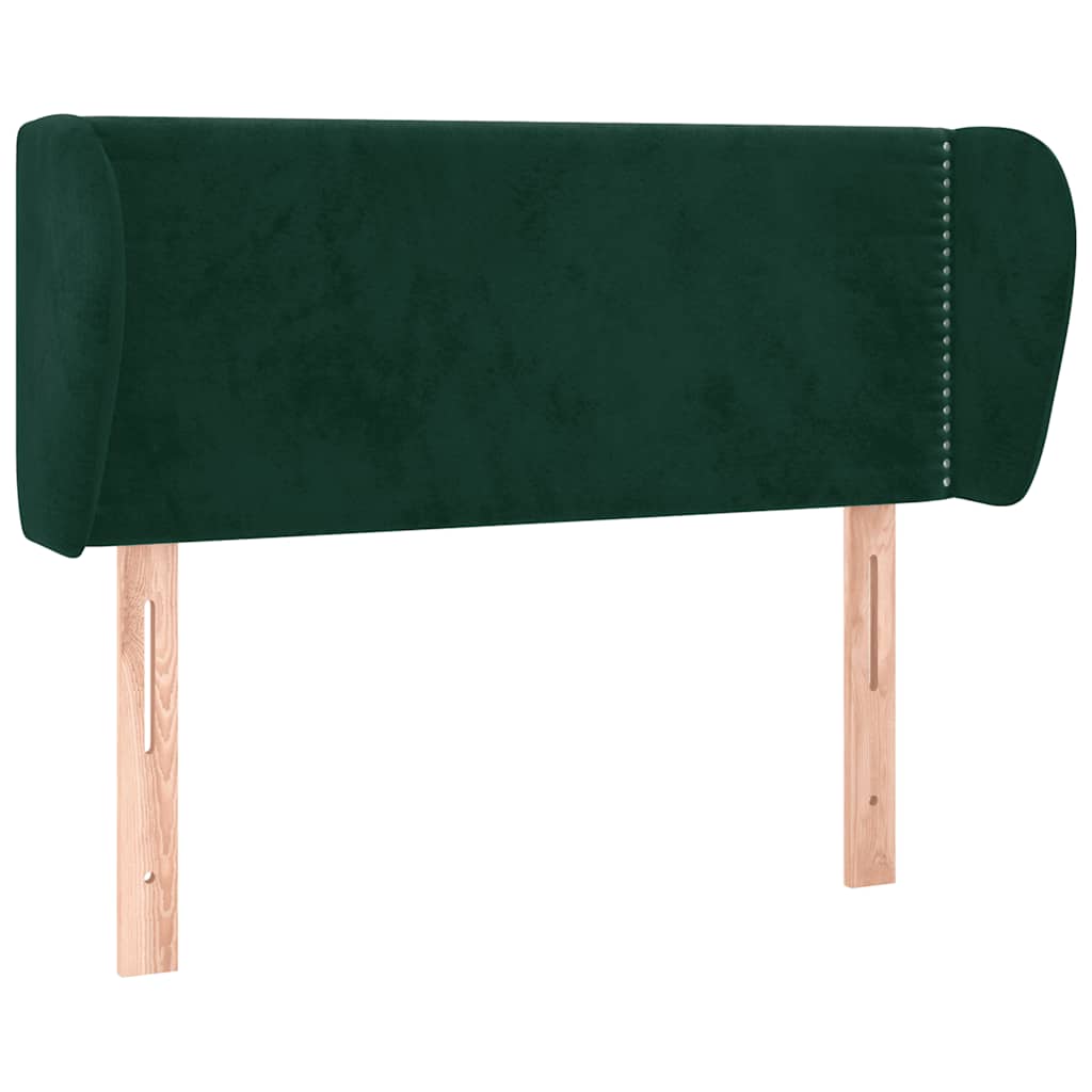sengegavl med kanter 83x23x78/88 cm fløjl mørkegrøn