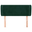 sengegavl med kanter 83x23x78/88 cm fløjl mørkegrøn