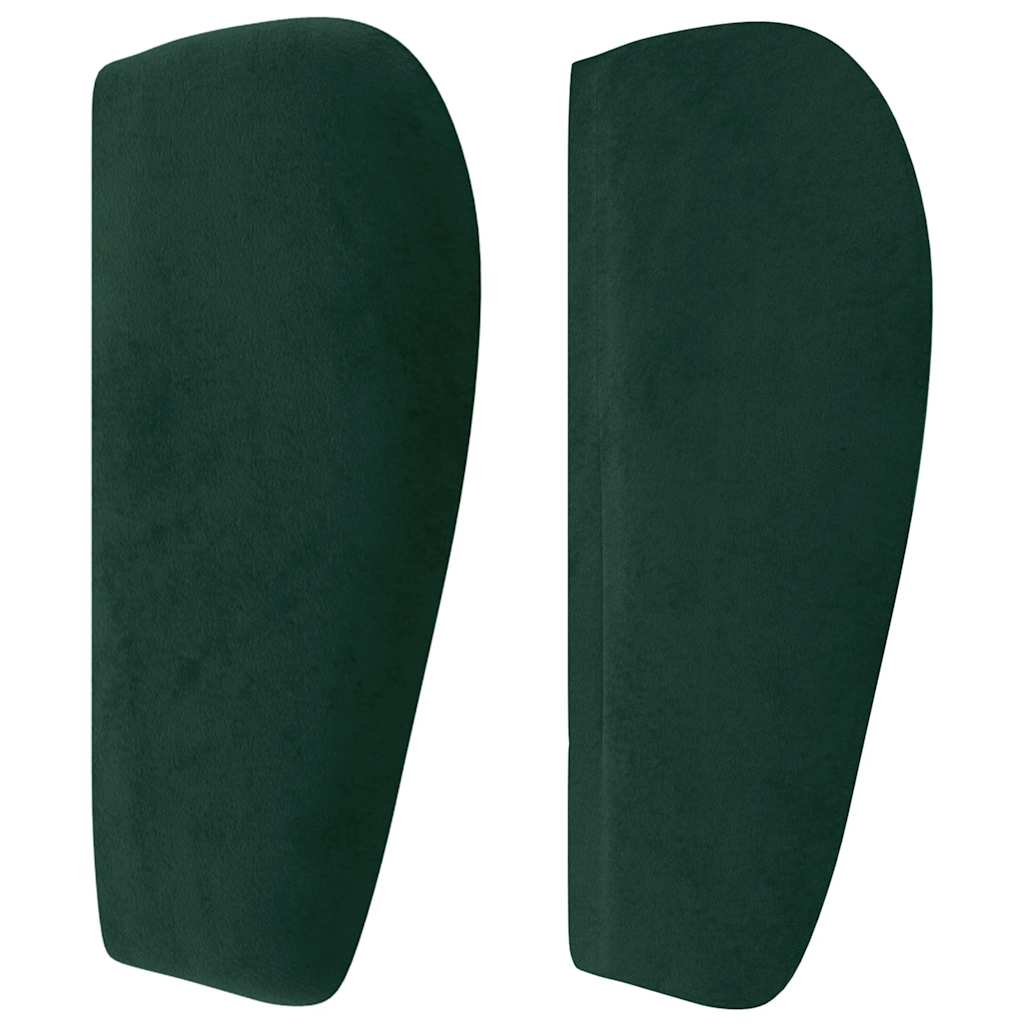 sengegavl med kanter 83x23x78/88 cm fløjl mørkegrøn