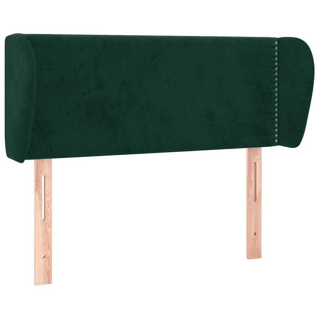 sengegavl med kanter 103x23x78/88 cm fløjl mørkegrøn
