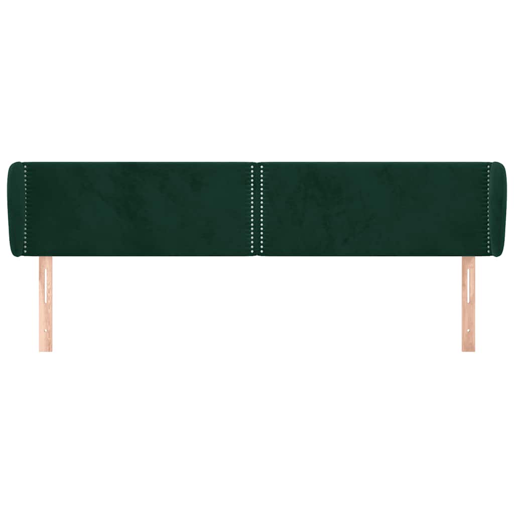 sengegavl med kanter 183x23x78/88 cm fløjl mørkegrøn