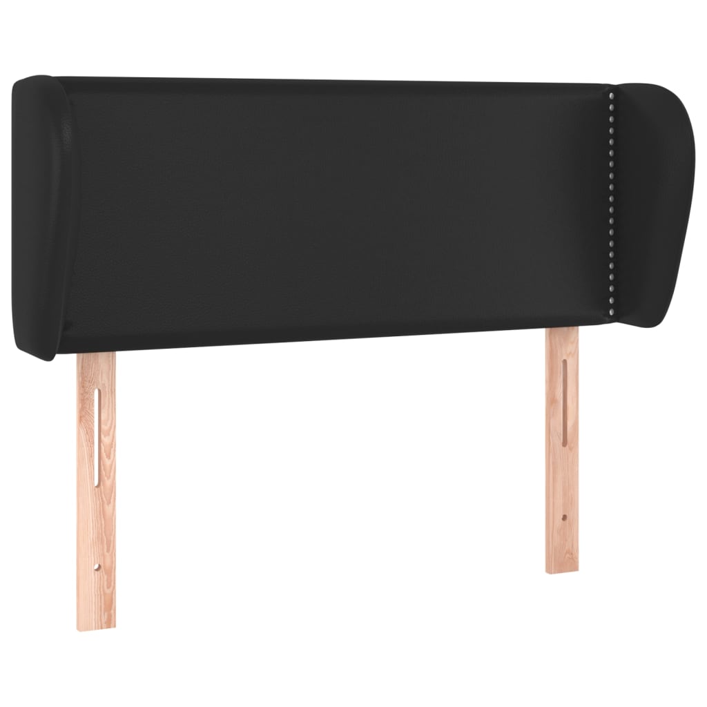 sengegavl med kanter 83x23x78/88 cm kunstlæder sort