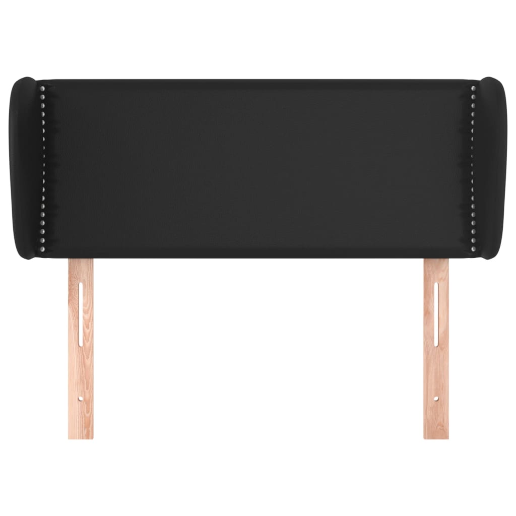 sengegavl med kanter 83x23x78/88 cm kunstlæder sort