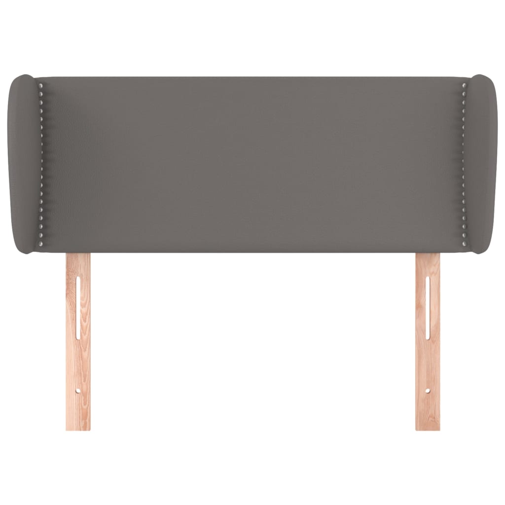 sengegavl med kanter 83x23x78/88 cm kunstlæder grå