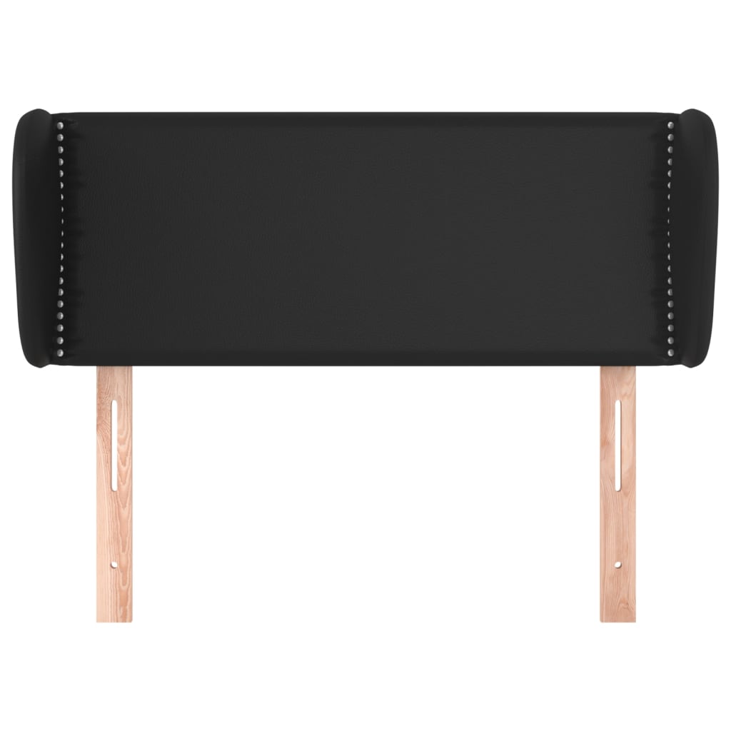 sengegavl med kanter 93x23x78/88 cm kunstlæder sort