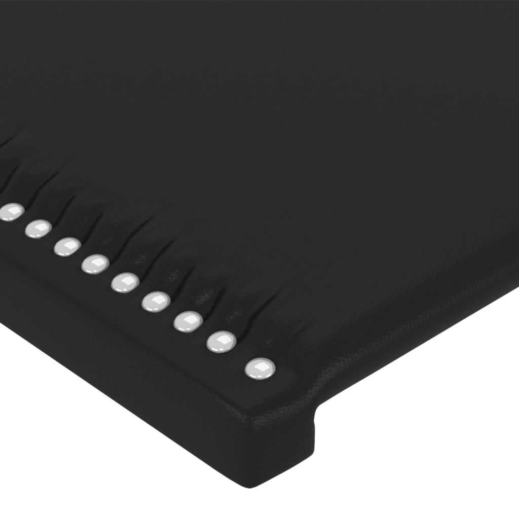 sengegavl med kanter 103x23x78/88 cm kunstlæder sort