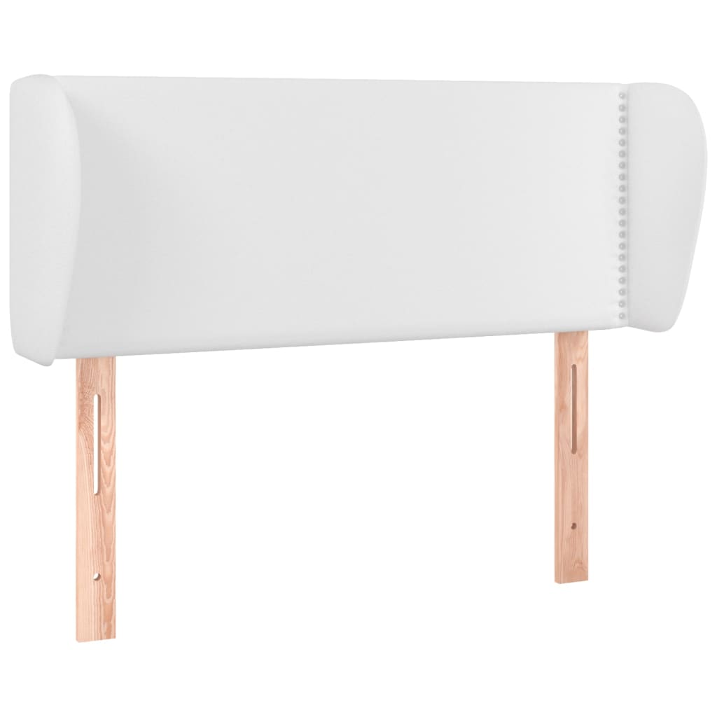 sengegavl med kanter 103x23x78/88 cm kunstlæder hvid
