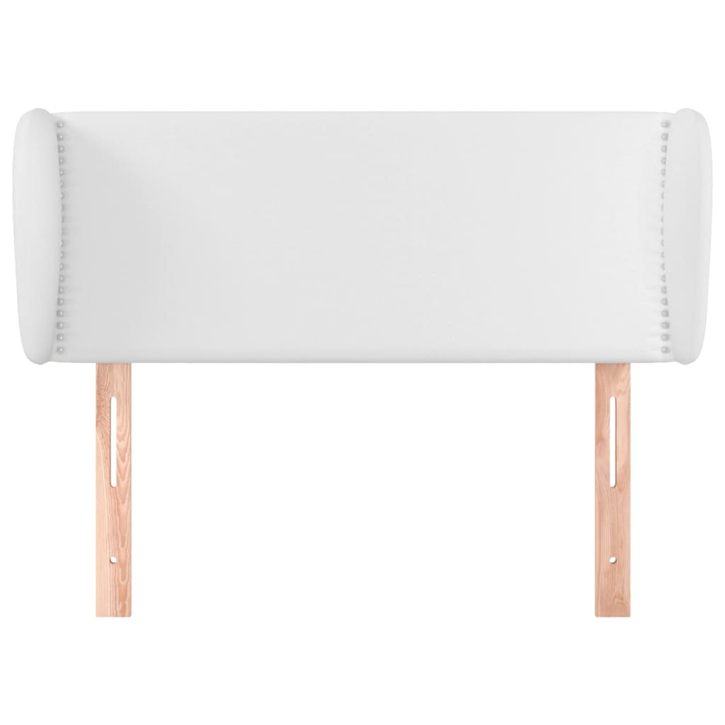 sengegavl med kanter 103x23x78/88 cm kunstlæder hvid