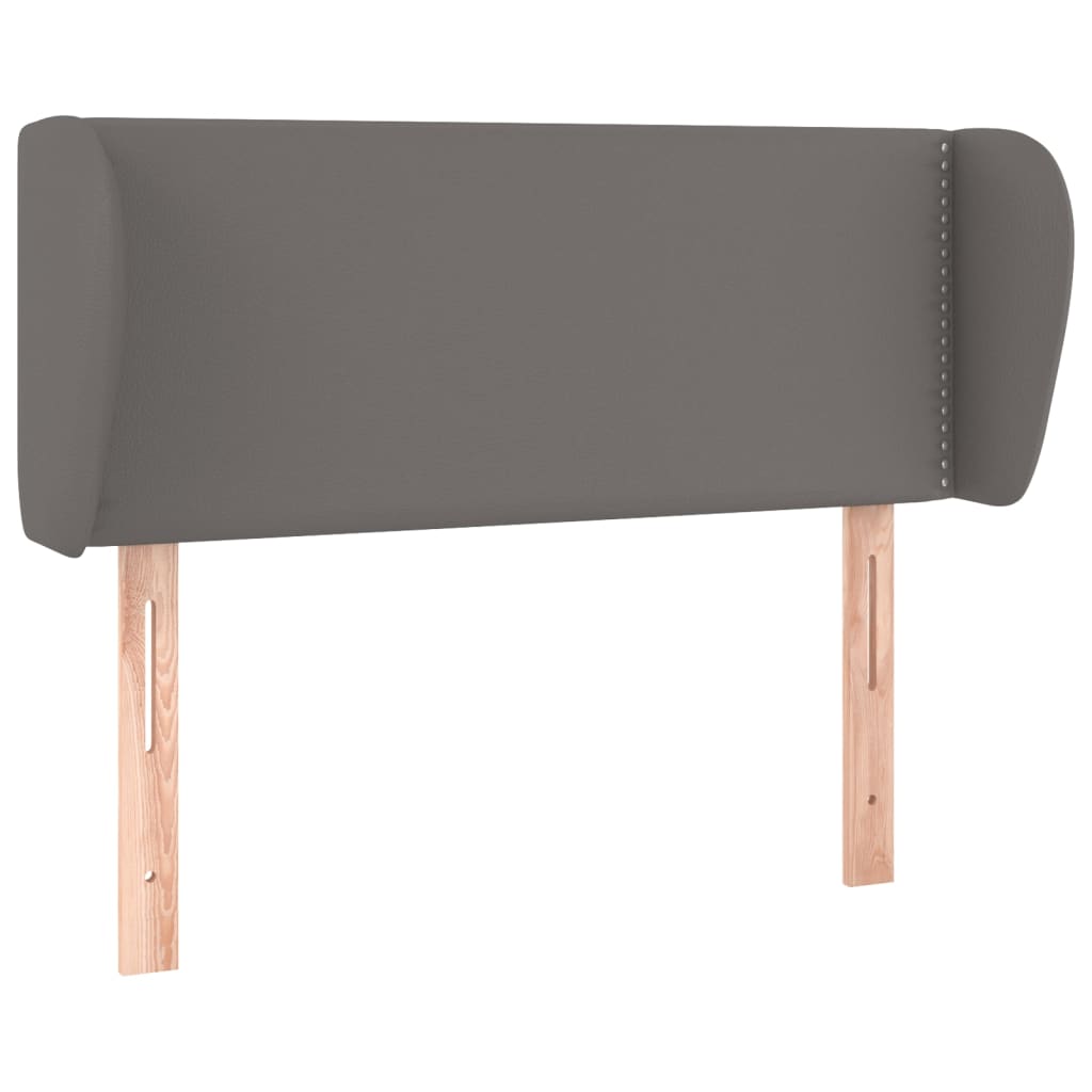 sengegavl med kanter 103x23x78/88 cm kunstlæder grå