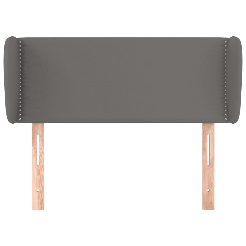 sengegavl med kanter 103x23x78/88 cm kunstlæder grå