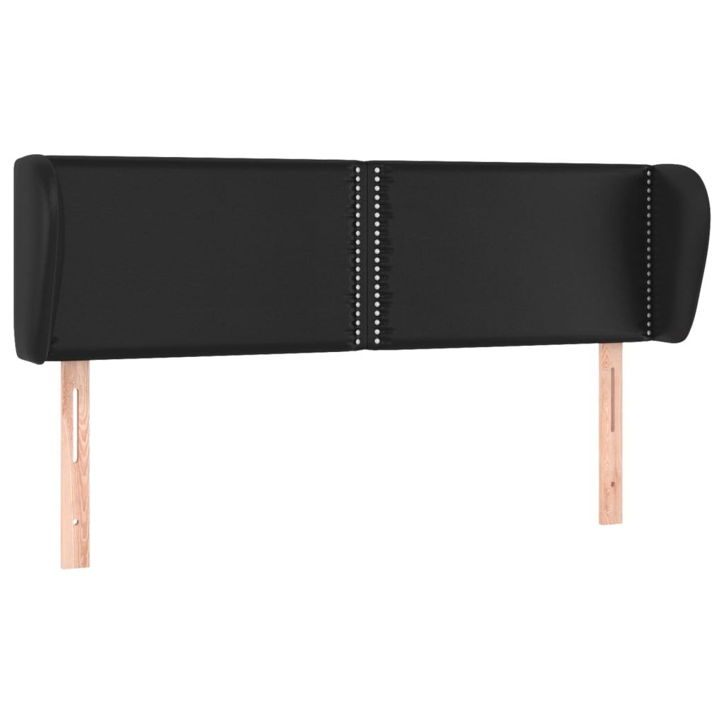 sengegavl med kanter 147x23x78/88 cm kunstlæder sort