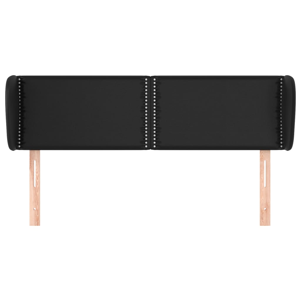 sengegavl med kanter 147x23x78/88 cm kunstlæder sort