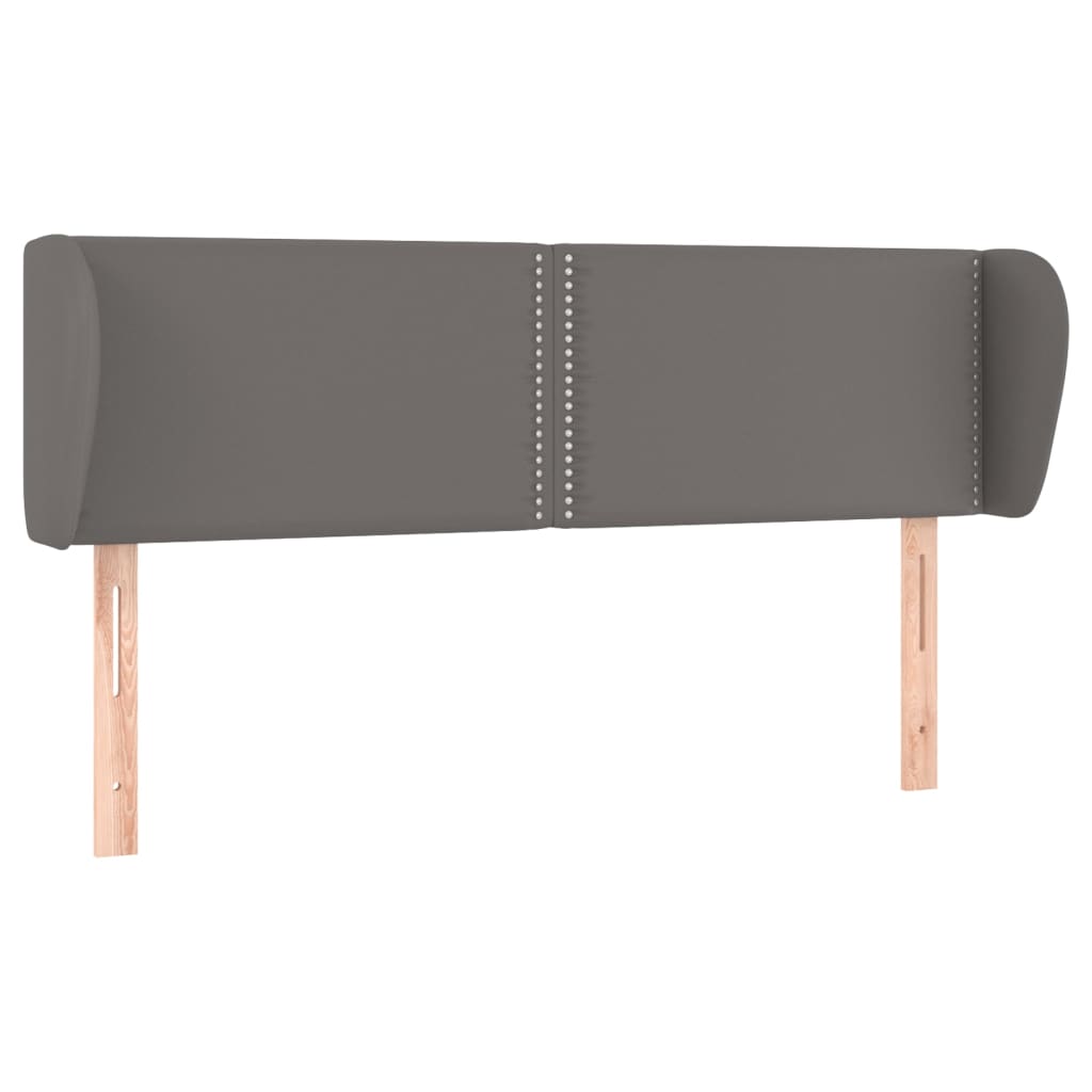 sengegavl med kanter 147x23x78/88 cm kunstlæder grå