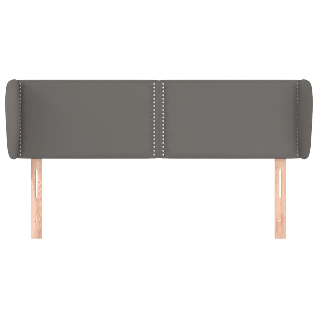 sengegavl med kanter 147x23x78/88 cm kunstlæder grå