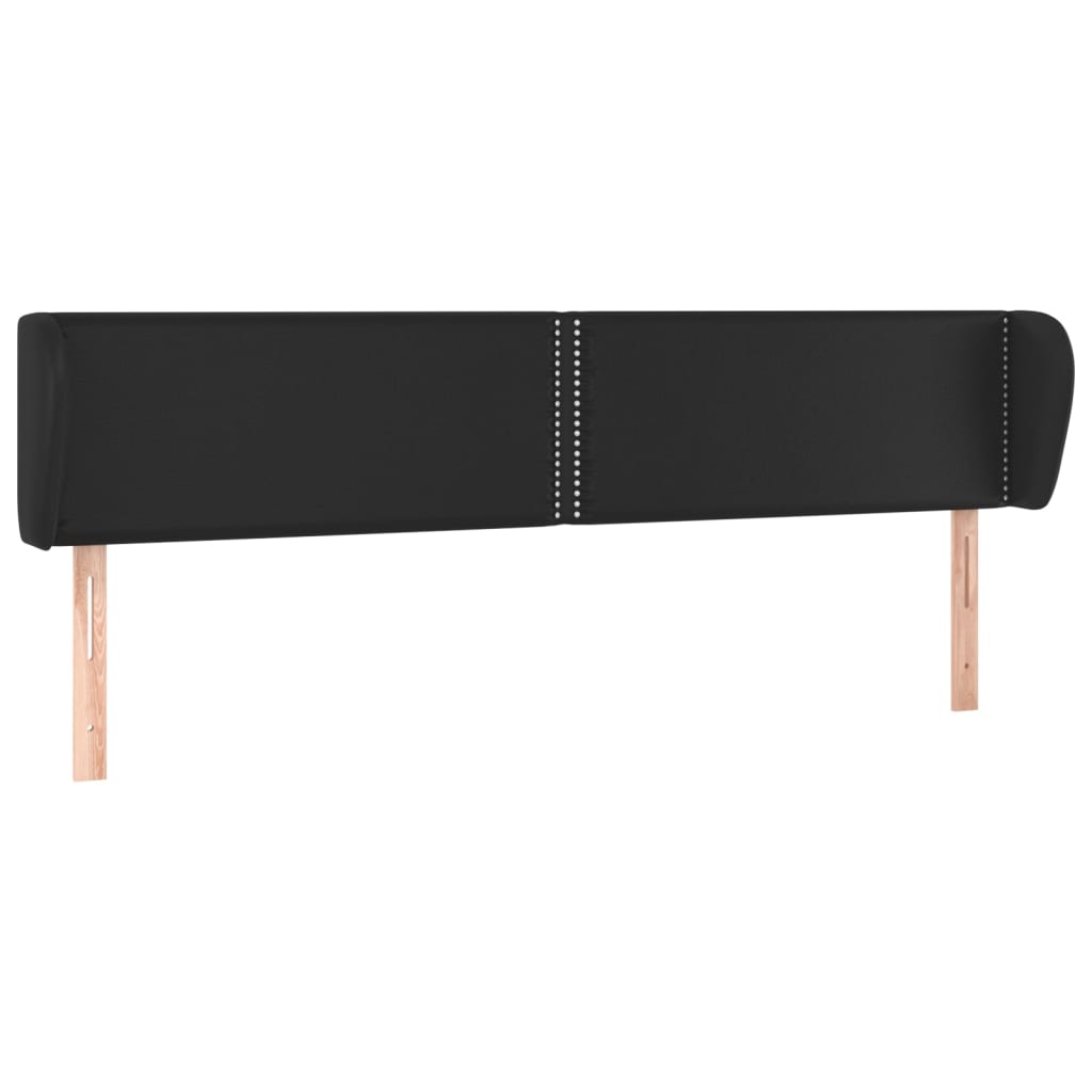sengegavl med kanter 183x23x78/88 cm kunstlæder sort