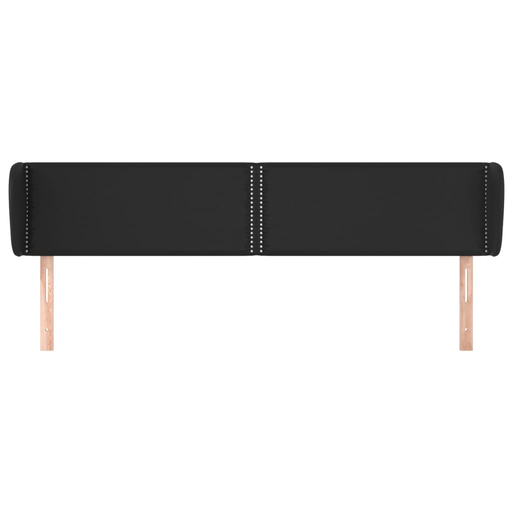 sengegavl med kanter 203x23x78/88 cm kunstlæder sort