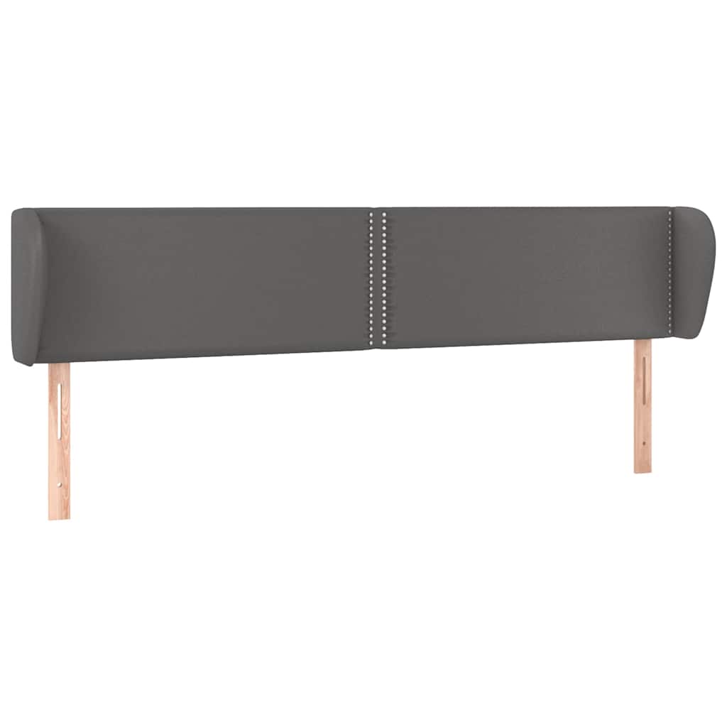 sengegavl med kanter 203x23x78/88 cm kunstlæder grå
