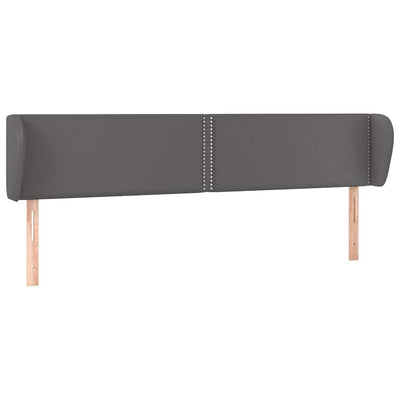 sengegavl med kanter 203x23x78/88 cm kunstlæder grå