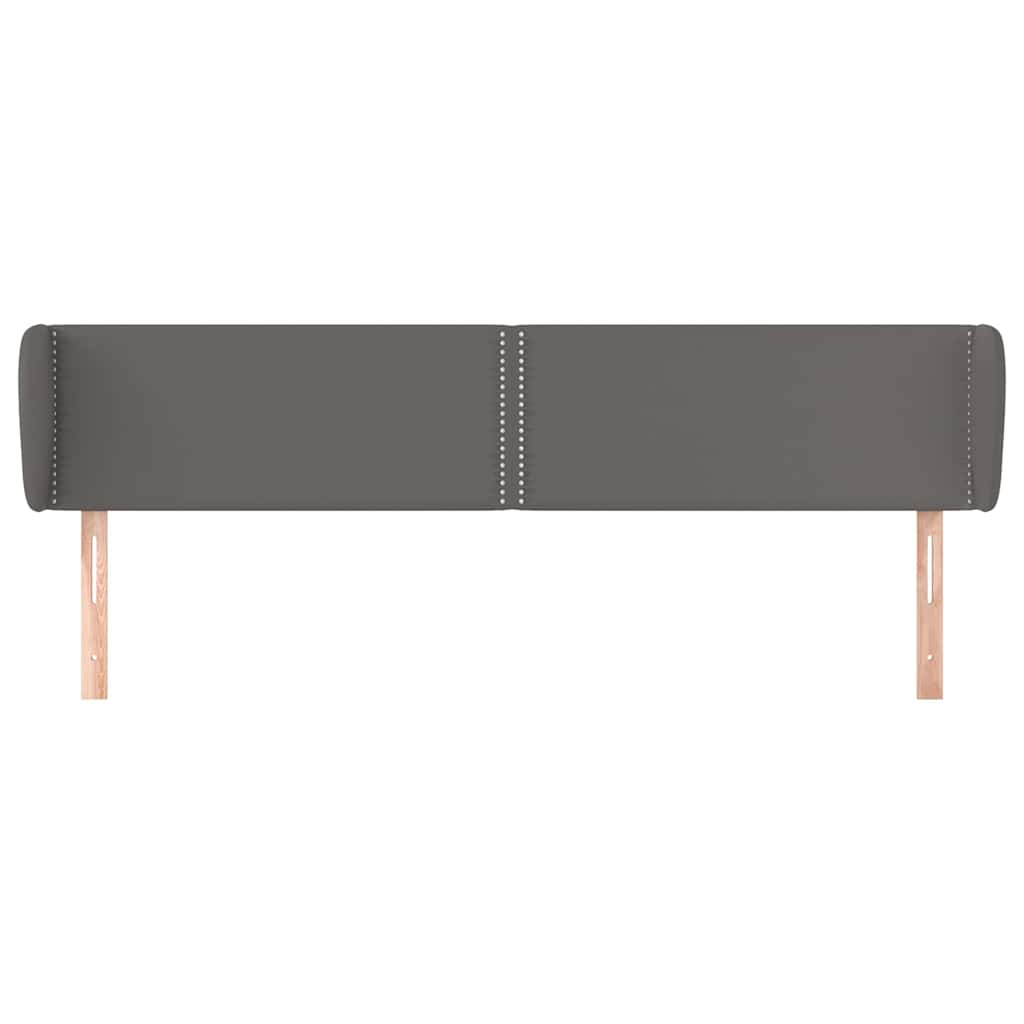 sengegavl med kanter 203x23x78/88 cm kunstlæder grå
