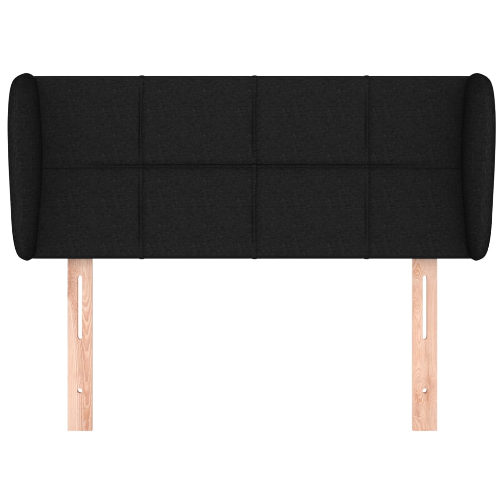 sengegavl med kanter 83x23x78/88 cm stof sort