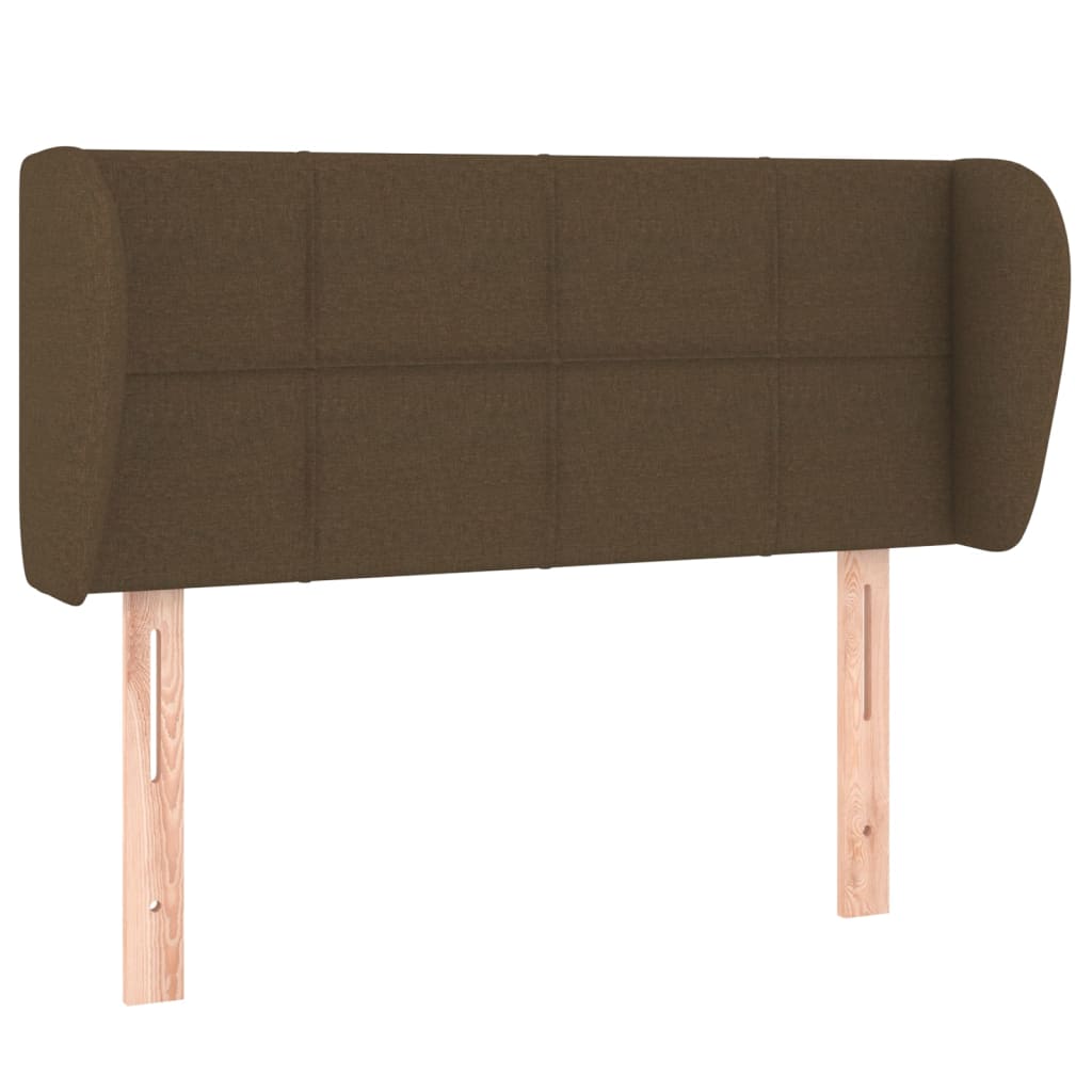 sengegavl med kanter 83x23x78/88 cm stof mørkebrun