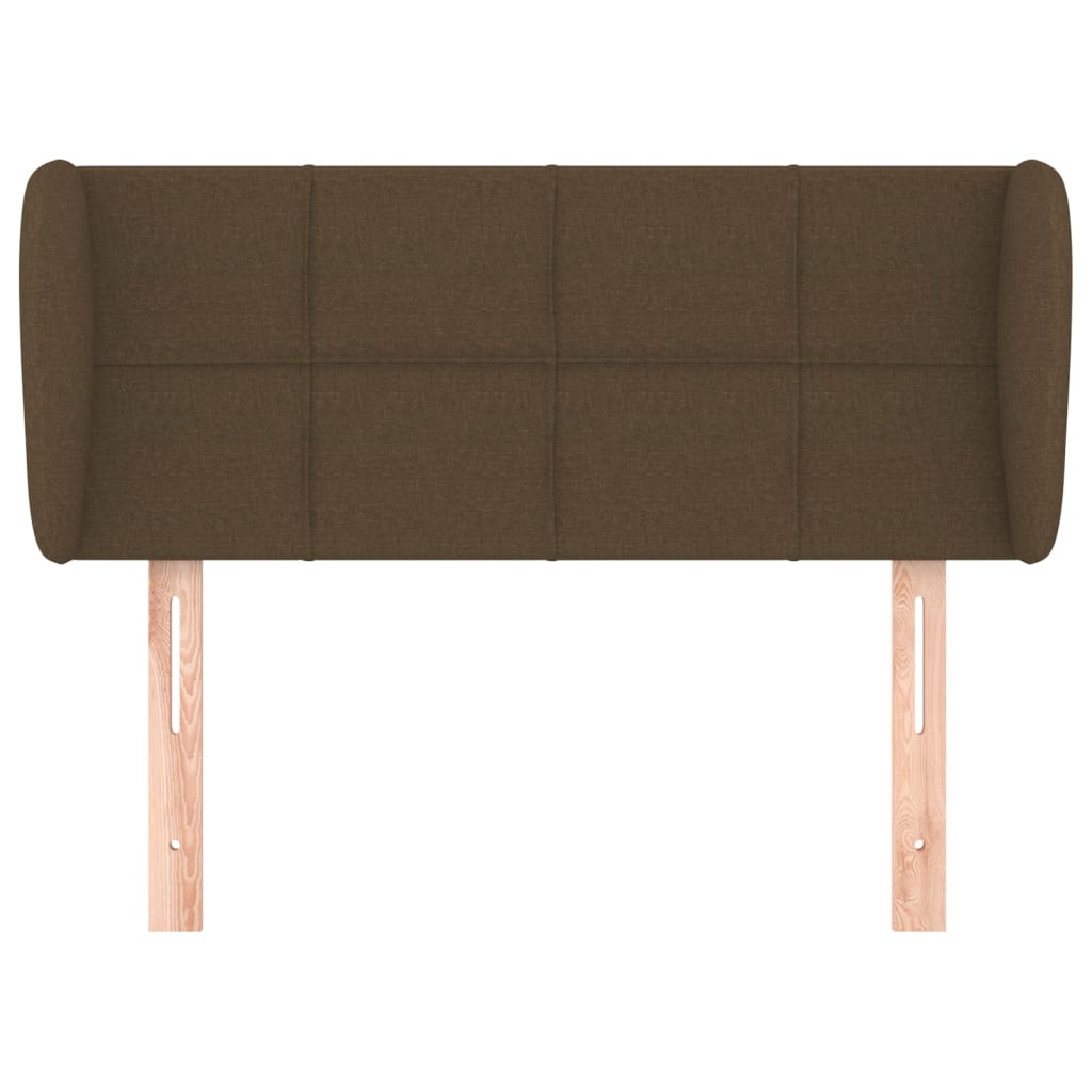 sengegavl med kanter 83x23x78/88 cm stof mørkebrun