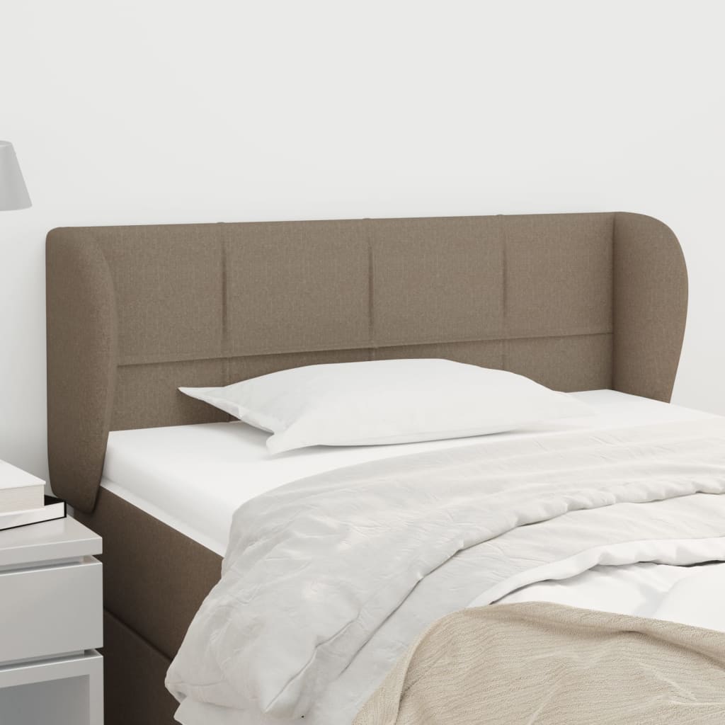 sengegavl med kanter 83x23x78/88 cm stof gråbrun