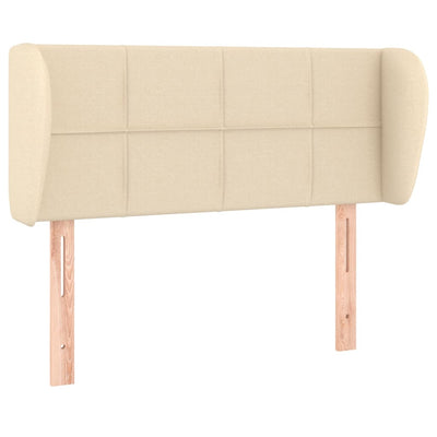 sengegavl med kanter 83x23x78/88 cm stof cremefarvet