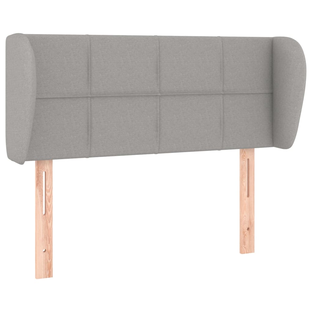 sengegavl med kanter 93x16x78/128 cm stof lysegrå
