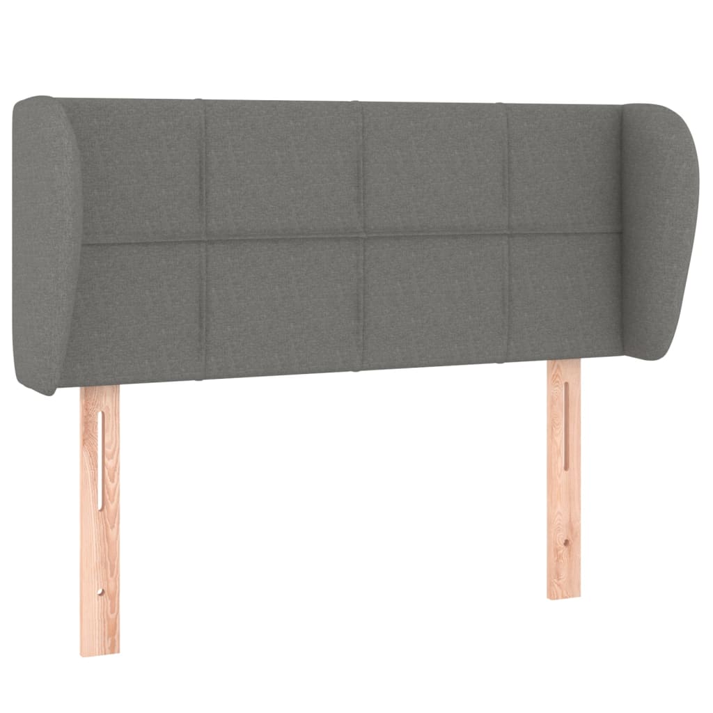 sengegavl med kanter 93x23x78/88 cm stof mørkegrå
