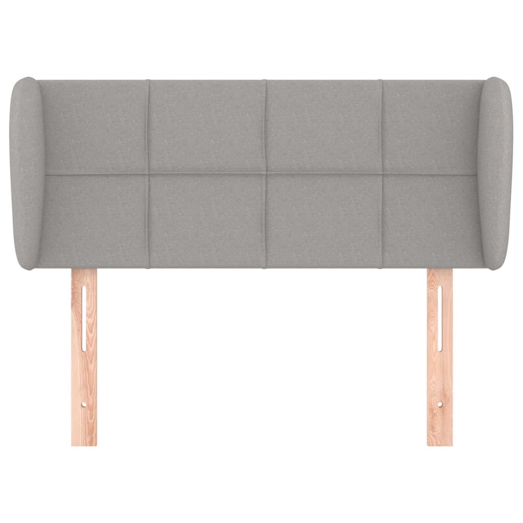 sengegavl med kanter 103x23x78/88cm stof lysegrå