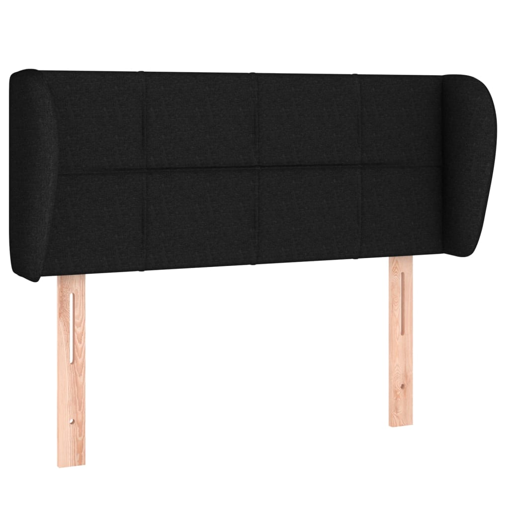 sengegavl med kanter 103x23x78/88 cm stof sort